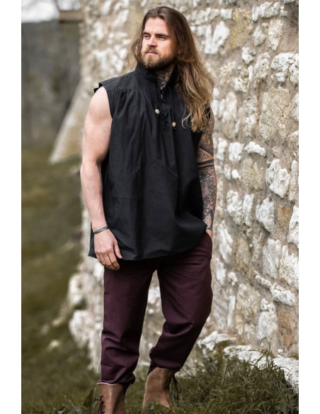 Sleeveless black medieval shirt,... Sleeveless black medieval shirt,...