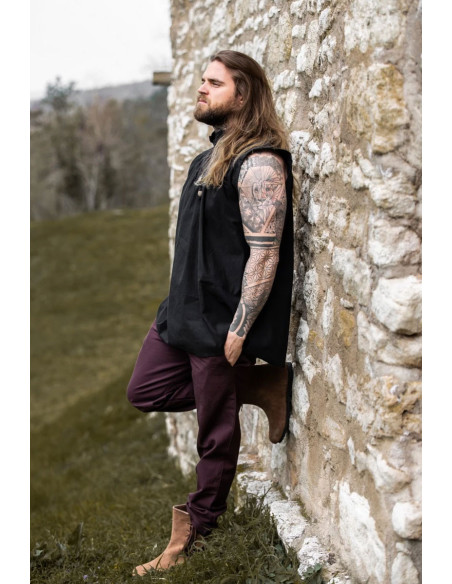 Sleeveless black medieval shirt,... Sleeveless black medieval shirt,...