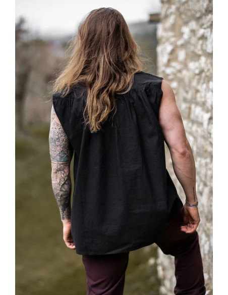 Sleeveless black medieval shirt,... Sleeveless black medieval shirt,...