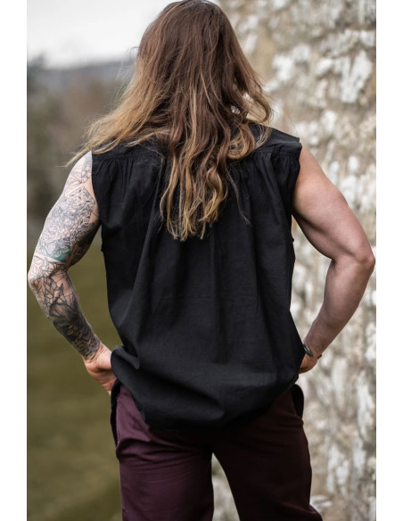 Sleeveless black medieval shirt,... Sleeveless black medieval shirt,...
