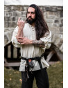 Oswald wide medieval shirt, natural white color