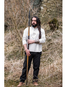 Thick medieval shirt with laces, gray 2