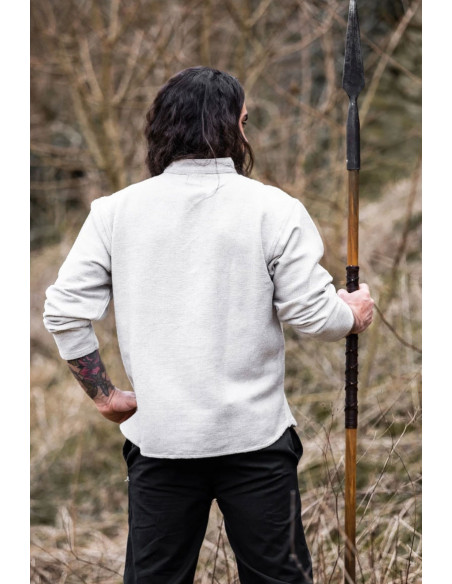 Thick medieval shirt with laces, gray