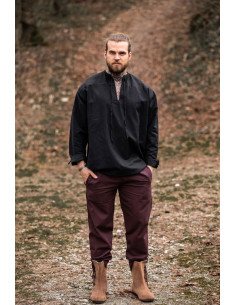 Medieval shirt Batrholomeus model, black color