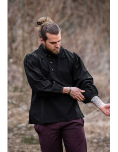 Medieval shirt Ferdinand model, black color