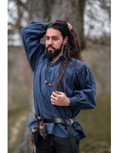 Medieval shirt Leopold model, blue color