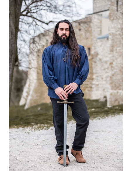Medieval shirt Leopold model, blue color