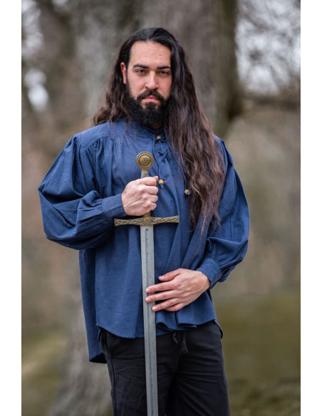 Medieval shirt Leopold model, blue color