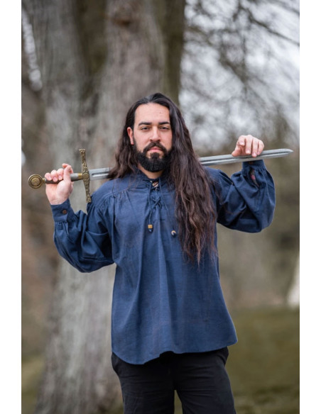 Medieval shirt Leopold model, blue color