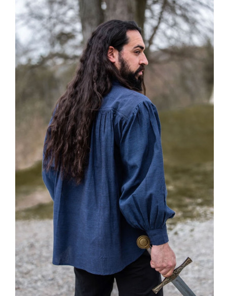 Medieval shirt Leopold model, blue color