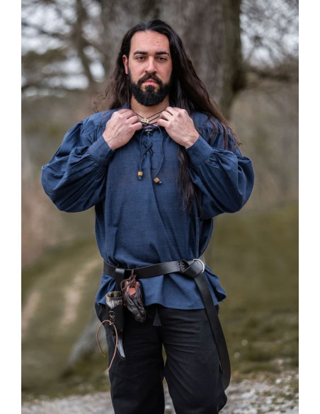 Medieval shirt Leopold model, blue color