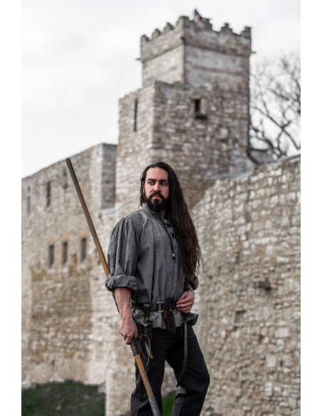 Medieval shirt Leopold model, gray color