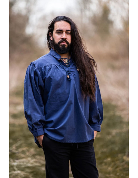 Friedrich blue medieval shirt with ties