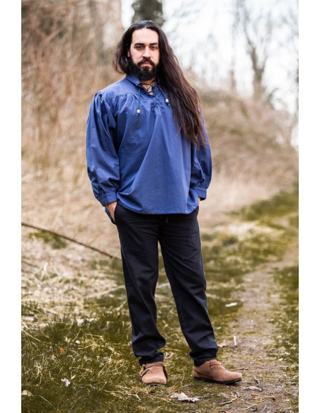 Friedrich blue medieval shirt with ties