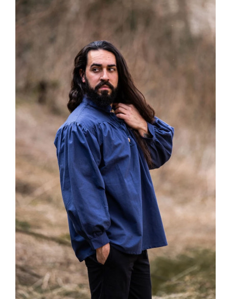 Friedrich blue medieval shirt with ties