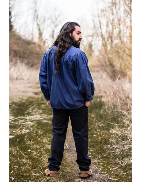 Friedrich blue medieval shirt with ties