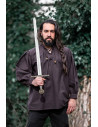 Dark brown Friedrich medieval shirt with ties