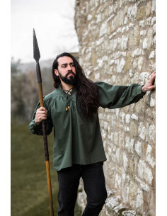 Friedrich green medieval shirt with ties 2