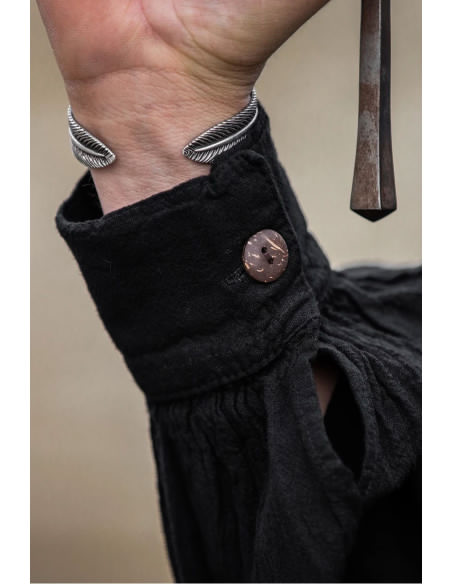 Black medieval shirt with ties