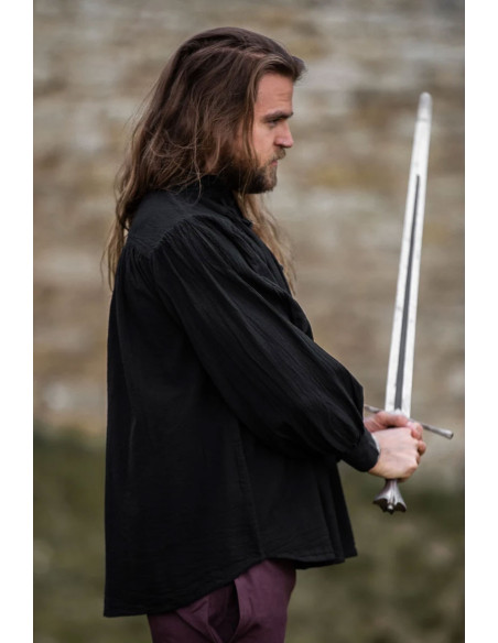 Black medieval shirt with ties