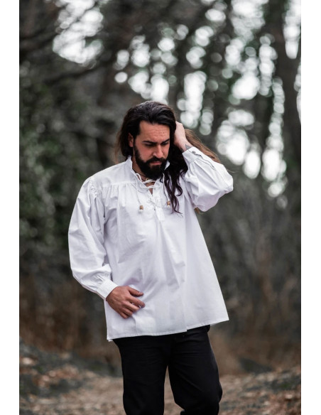 White Friedrich medieval shirt with ties White Friedrich medieval shirt with ties