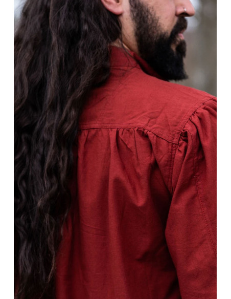 Red Friedrich medieval shirt with ties