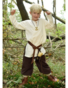 Wide brown pants for boy, Thore 2