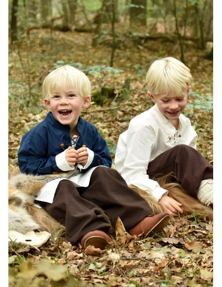 Wide brown pants for boy, Thore