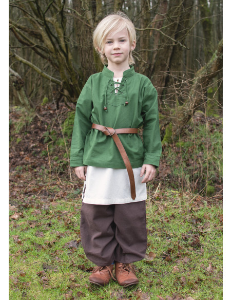 Wide brown pants for boy, Thore