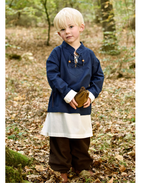 Blue medieval shirt for boy, Colin