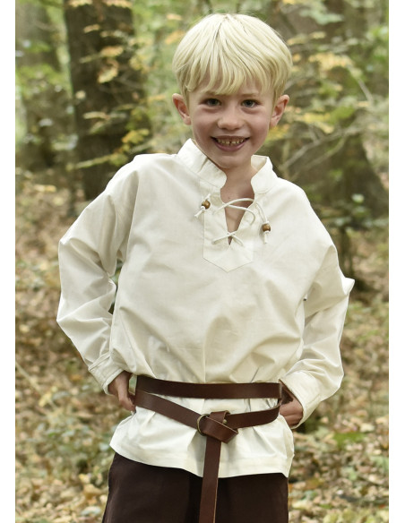 Natural white medieval shirt for boy,... Natural white medieval shirt for boy,...
