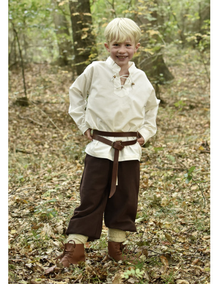 Natural white medieval shirt for boy,... Natural white medieval shirt for boy,...