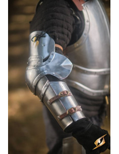 Polished steel arm protectors Captain series, Epic Armory