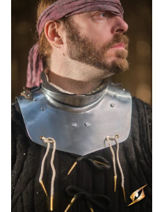 Gorget in polished steel Captain series, Epic Armory