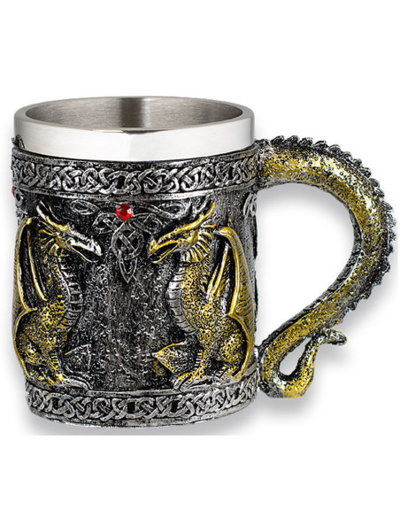 Tole10 resin mug with Dragons design