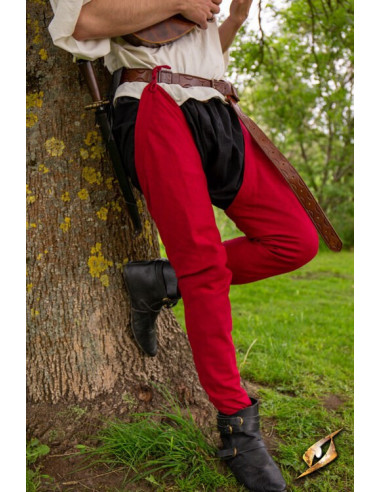 Vintage cotton leggings in Emperor Red color