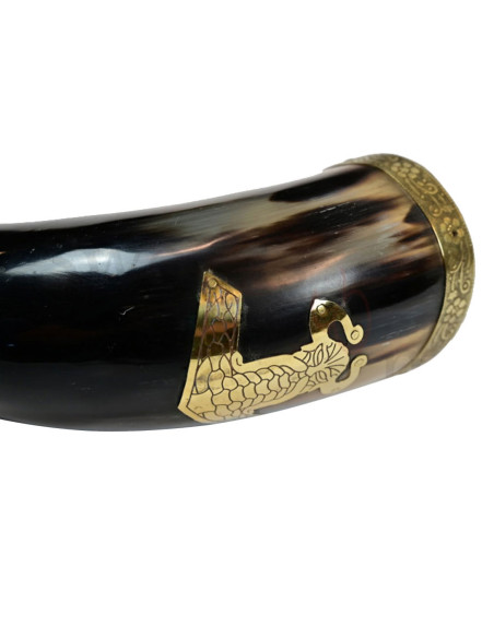 Thor viking horn with leather strap