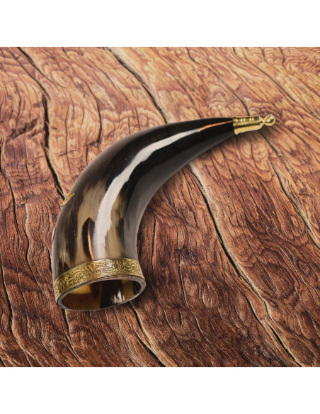 Thor viking horn with leather strap