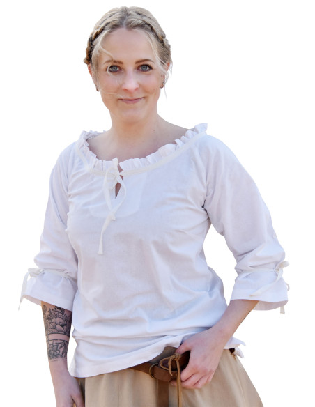 Medieval blouse woman Birga, white Medieval blouse woman Birga, white