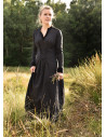 Courtesan Meira medieval dress with velvet details, black