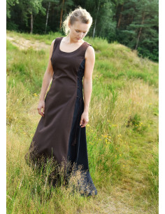 Jarle sleeveless medieval dress in brown and black
