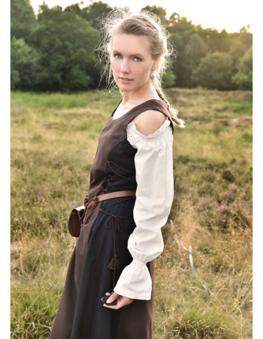 Jarle sleeveless medieval dress in brown and black Medieval Shop