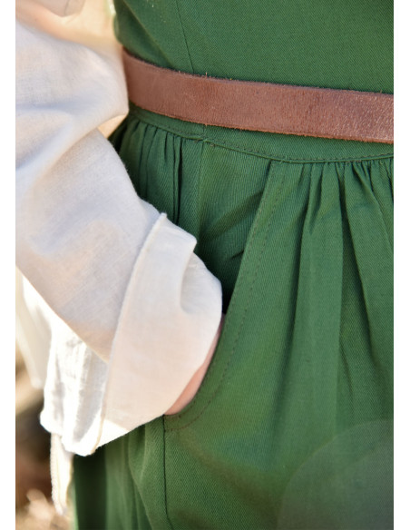 Sleeveless medieval dress Lene in green