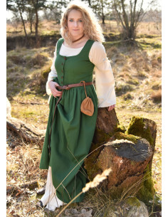 Sleeveless medieval dress Lene in green