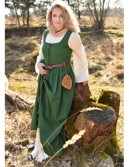 Sleeveless medieval dress Lene in green