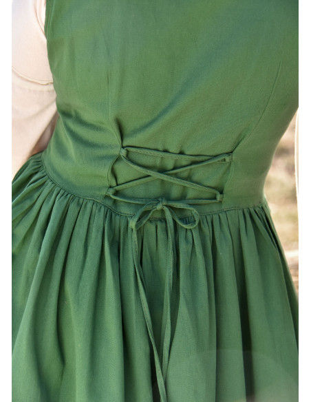 Sleeveless medieval dress Lene in green