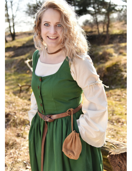 Sleeveless medieval dress Lene in green