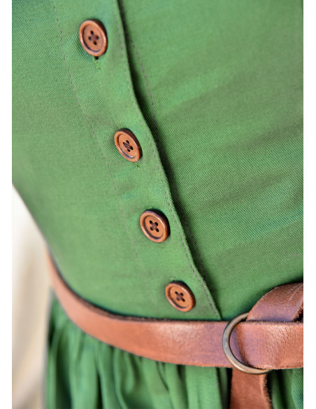 Sleeveless medieval dress Lene in green