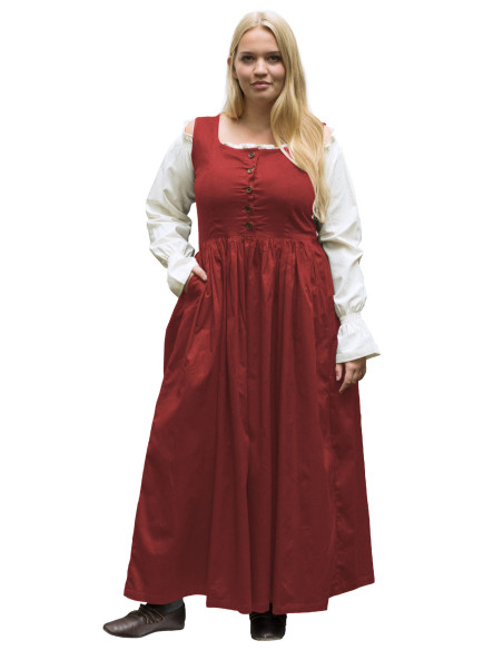 Red Lene Sleeveless Medieval Dress
