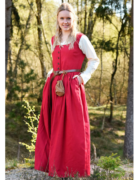 Red Lene Sleeveless Medieval Dress